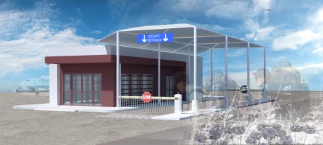 Chania airport vehicle entrance gate